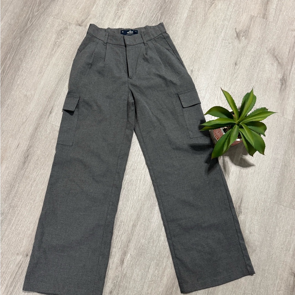 Hollister Women's Charcoal Wide Leg Pants